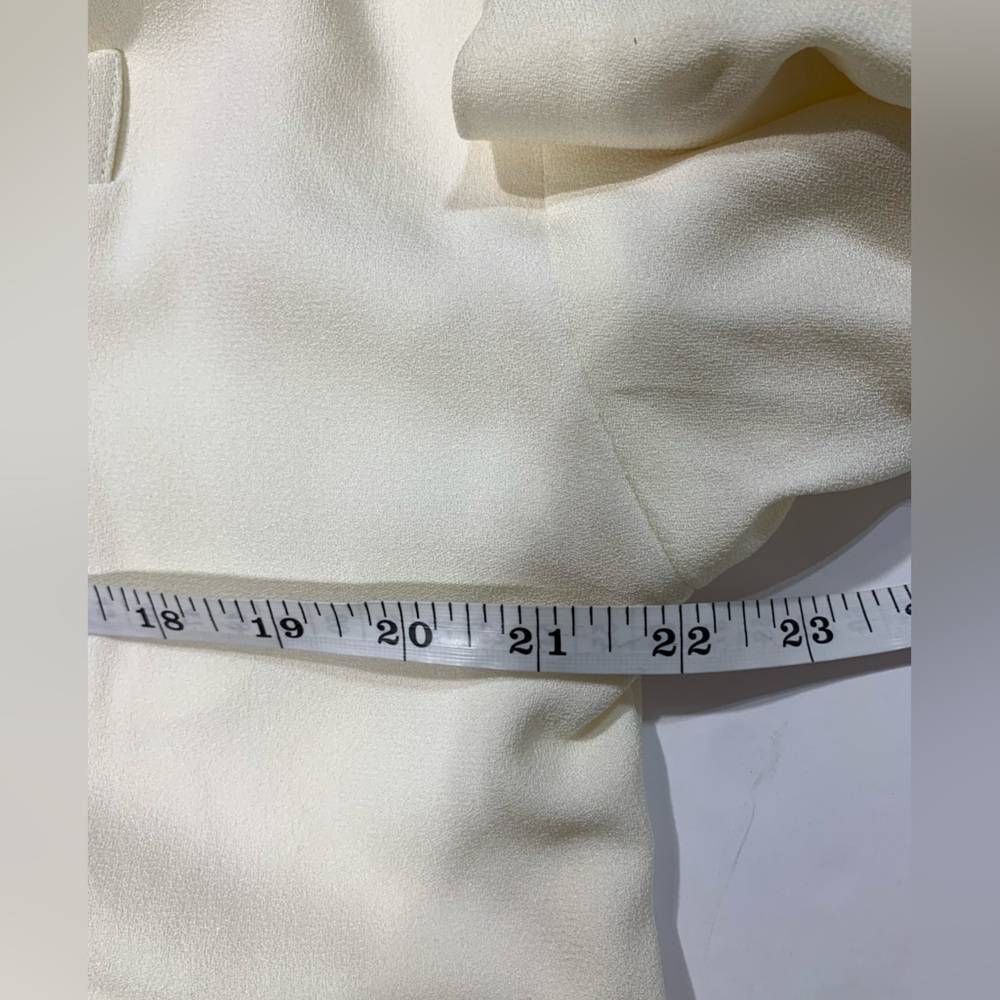 Vintage Liz Claiborne collection light ivory open blazer with tie band Size 10 - Picture 5 of 9
